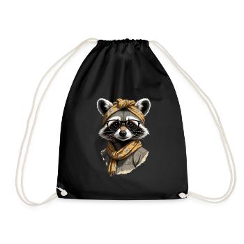 Mama Raccoon Raccoon Amoureux du raton laveur - Sac de sport léger - noir - Devant