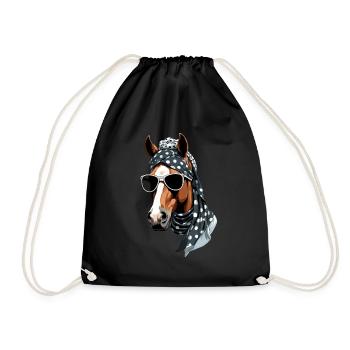 Maman Cheval Cheval Amant Mère Cheval Fille - Sac de sport léger - noir - Devant