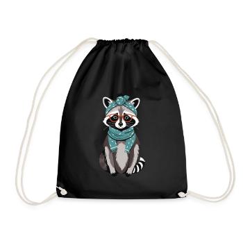Maman raton laveur amant raton laveur fête des mères - Sac de sport léger - noir - Devant