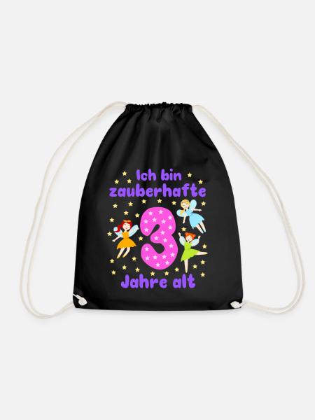 3. Geburtstag Feen Magie Fantasie Mädchen 3 Jahre - Turnbeutel - Schwarz