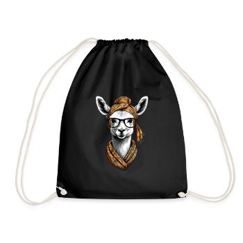 Funny Llama Alpaca Design for Moms - Drawstring Bag - black - Front