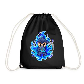 Motif Ninja Bleu Feu - Sac de sport léger - noir - Devant