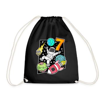 7 Garçon d’anniversaire astronaute - Sac de sport léger - noir - Devant
