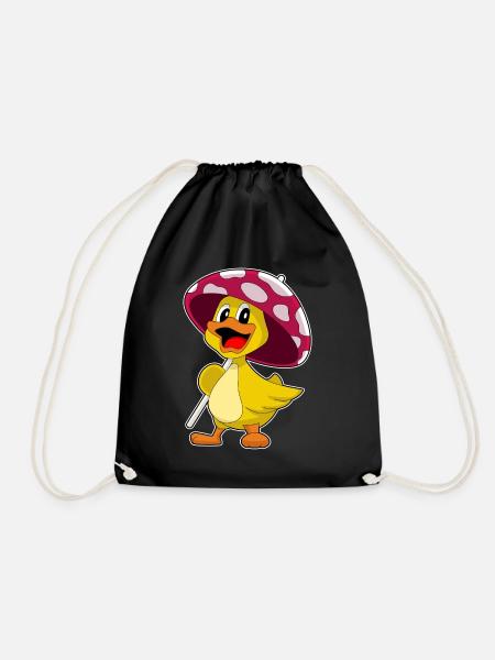 Ente Regenschirm - Turnbeutel - Schwarz