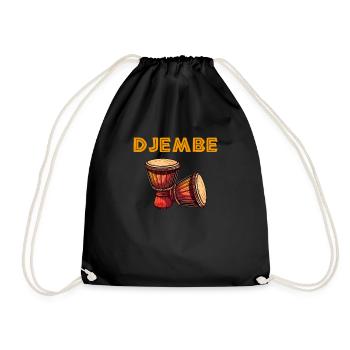 Djembe African Drums - Drawstring Bag - black - Front
