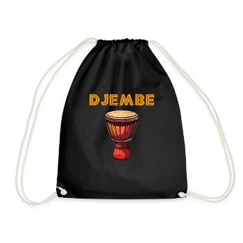 Djembe African Drums - Drawstring Bag - black - Front