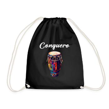 conga instrument drums - Turnbeutel - Schwarz - Vorne