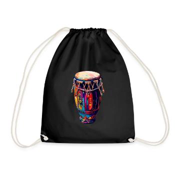 conga instrument drums - Turnbeutel - Schwarz - Vorne