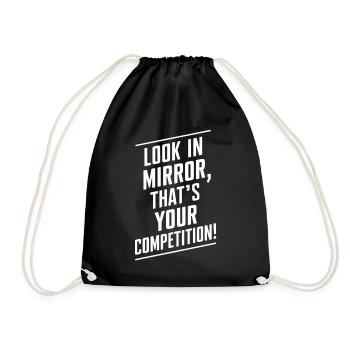 Mirror Mirror Motivational Quote - Drawstring Bag - black - Front