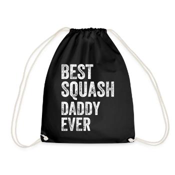 Best Squash Daddy Ever - Squash Player Daddy - Drawstring Bag - black - Front