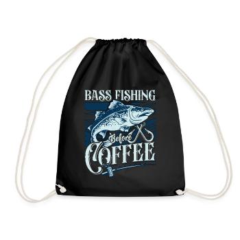 Bass Fishing Before Loves Fly Fishing Coffee Lover - Sac de sport léger - noir - Devant