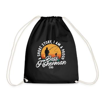 Bass Fisherman A Short Story I Am A Fishing Lover - Turnbeutel - Schwarz - Vorne