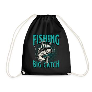 Trout Fishing Trout Big Catch Sportfishing Lover - Turnbeutel - Schwarz - Vorne