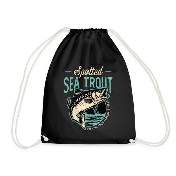 Trout Fishing Spotted Sea Trout Fishing Angler - Turnbeutel - Schwarz - Vorne