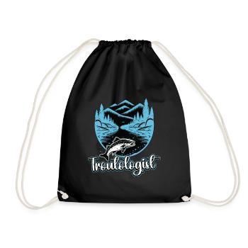 Pêche à la truite Troutologue Pêche à la mouche Pêcheur - Sac de sport léger - noir - Devant