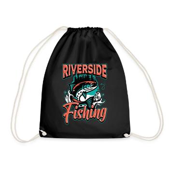 Pêche à la truite Amoureux de la pêche au bord de la rivière Pêcheur - Sac de sport léger - noir - Devant