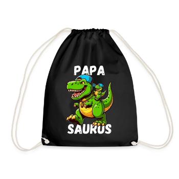 Papa Saurus Dinosaure Fête des Pères Baseball Drôle - Sac de sport léger - noir - Devant