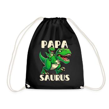 Papa Saurus Fête des Pères Dinosaure T-Rex Papa Drôle - Sac de sport léger - noir - Devant