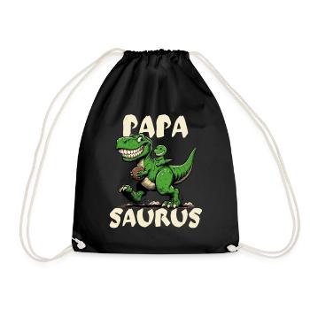 Vater Papa Saurus Dinosaurier T-Rex Vatertag Cool - Turnbeutel - Schwarz - Vorne