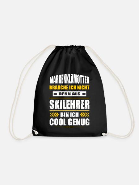 Markenklamotten Brauche Ich Nicht Skilehrer Ski - Turnbeutel - Schwarz