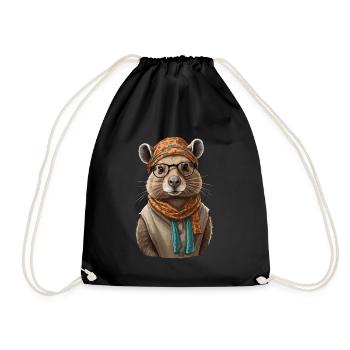 Drôle Capymama Capybara Mère Design - Sac de sport léger - noir - Devant