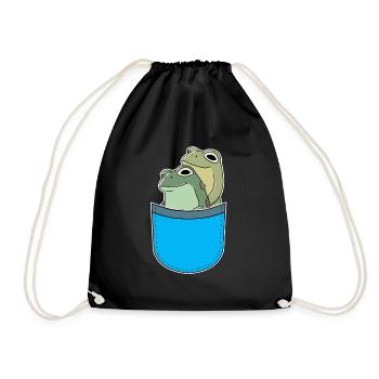 Poches : Grenouilles, Grenouille, Amphibien, Crapauds - Sac de sport léger - noir - Devant
