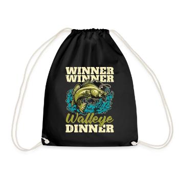 Walleye Fishing Winner Winner Walleye Boating - Turnbeutel - Schwarz - Vorne