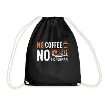 Pêcheur de doré Pas de café Pas de canne à pêche Café - Sac de sport léger - noir - Devant