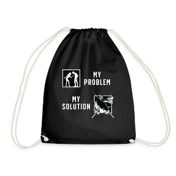 Pêcheur de doré Mon problème Mon pictogramme Papa Maman - Sac de sport léger - noir - Devant