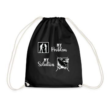 Pêcheur de doré Mon problème Mon pictogramme Maman Papa - Sac de sport léger - noir - Devant