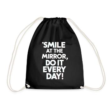 Smile At The Mirror Every Day Motivation - Drawstring Bag - black - Front