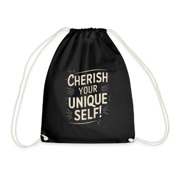 Cherish Your Unique Self Motivation - Drawstring Bag - black - Front