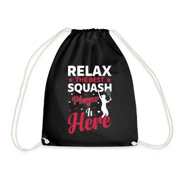 Relax The Best Squash Player is here - Squash - Turnbeutel - Schwarz - Vorne