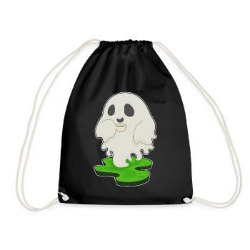 Geist Halloween Kaffee - Turnbeutel - Schwarz - Vorne