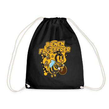 Bees Whisperer Bee Honey Beekeeper Beekeeping - Drawstring Bag - black - Front