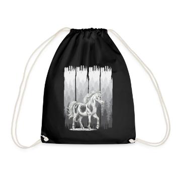 Cheval de forêt Chevaux Licornes Licorne Cheval sauvage - Sac de sport léger - noir - Devant