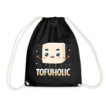 Vegan Vegetarier Design für einen Tofu Fan - Turnbeutel - Schwarz - Vorne