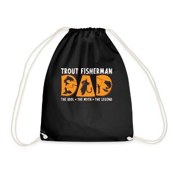 Trout Fisherman Dad The Idol The Myth Trout Fish - Turnbeutel - Schwarz - Vorne