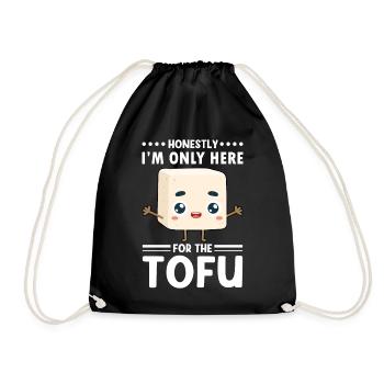Vegan Vegetarier Design für einen Tofu Fan - Turnbeutel - Schwarz - Vorne