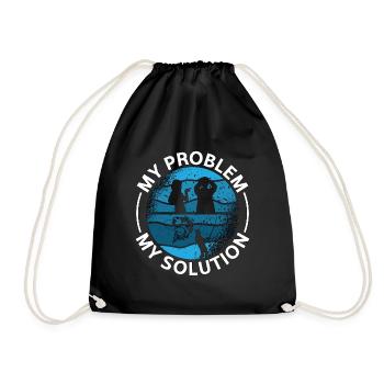 Pêcheur de truites Mon problème Mon pictogramme Papa Maman - Sac de sport léger - noir - Devant