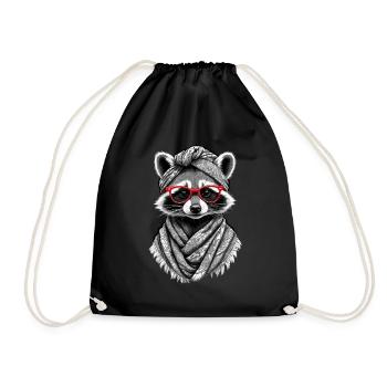 Mama Raccoon Raccoon Amoureux du raton laveur - Sac de sport léger - noir - Devant