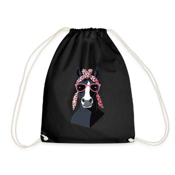 Maman Cheval Cheval Amant Mère Cheval Fille - Sac de sport léger - noir - Devant