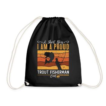 Pêcheur de truite Une histoire courte Je suis amateur de pêche - Sac de sport léger - noir - Devant