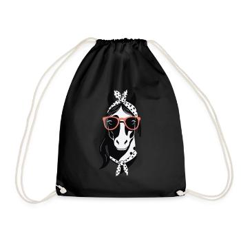 Mom Horse Horse Lover Mother Horse Girl - Drawstring Bag - black - Front