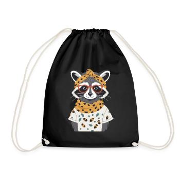 Maman raton laveur amant raton laveur fête des mères - Sac de sport léger - noir - Devant