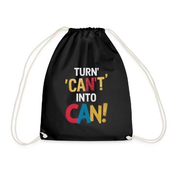 Transformez la canette en canette de motivation - Sac de sport léger - noir - Devant
