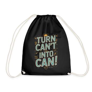Transformez la canette en canette de motivation - Sac de sport léger - noir - Devant