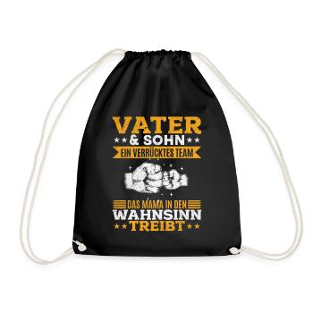 Father & Son Strong & Hilarious Together - Drawstring Bag - black - Front