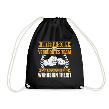 Father & Son Strong & Hilarious Together - Drawstring Bag - black - Front