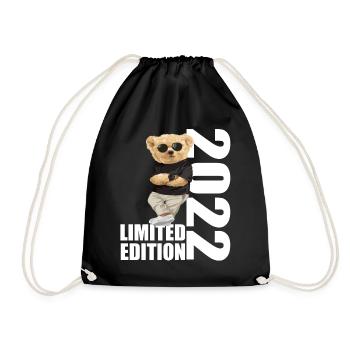 Limited Edition 2022 Bär Bären Geburtstag 2022 - Turnbeutel - Schwarz - Vorne